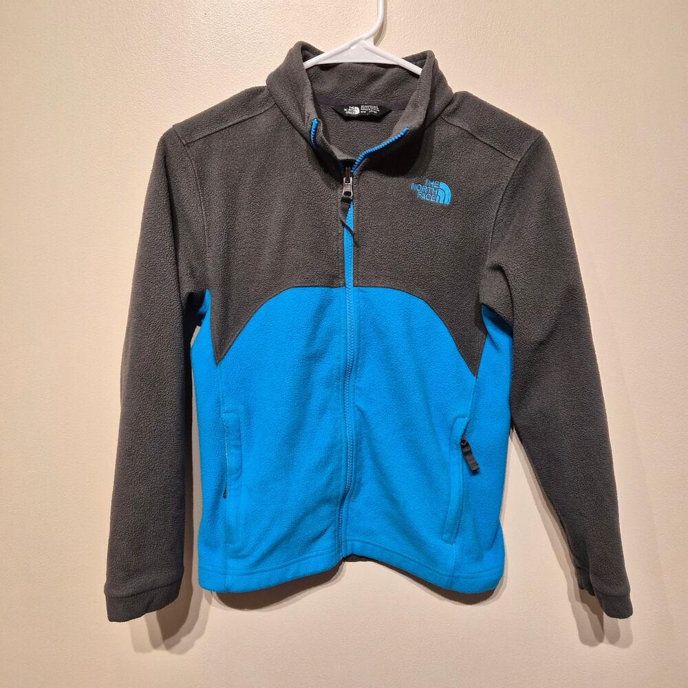 The North Face Boys Medium 10/12 Gray and Blue Full Zip Jacket with Zip Pockets